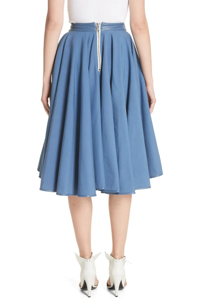 Shop Calvin Klein 205w39nyc Zip Detail Circle Skirt In Azure