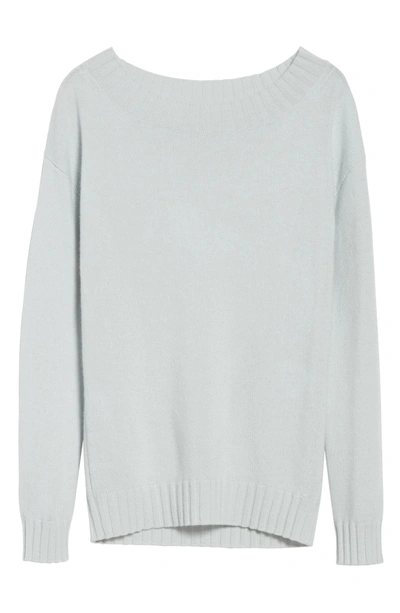 Shop Vince Off The Shoulder Wool & Cashmere Sweater In Sea
