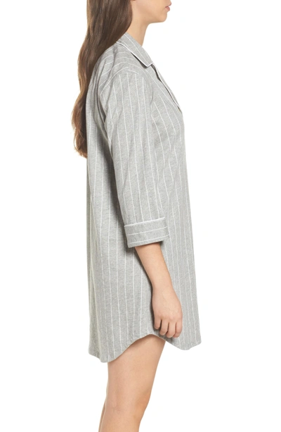 Shop Lauren Ralph Lauren Cotton Jersey Sleep Shirt In Greystone