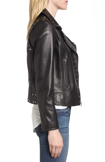 Shop Parker Easton Studded Leather Moto Jacket In Black