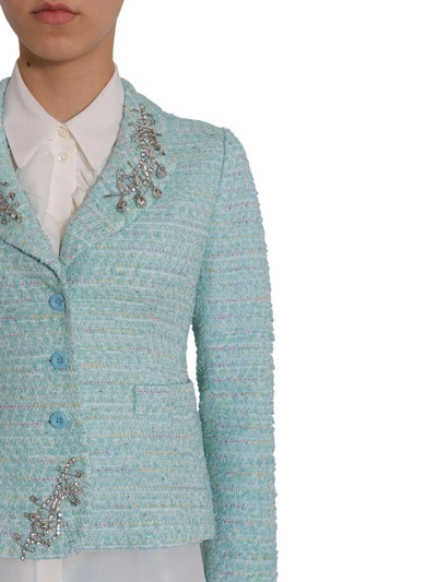 Shop Boutique Moschino Tweed Jacket In Azzurro