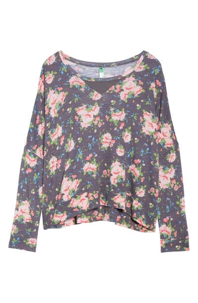 Shop Honeydew Intimates French Terry Sweatshirt In Dark Grey Floral