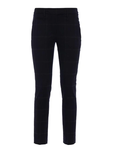 Shop Dondup Perfect Prince Of Wales Trousers In Black