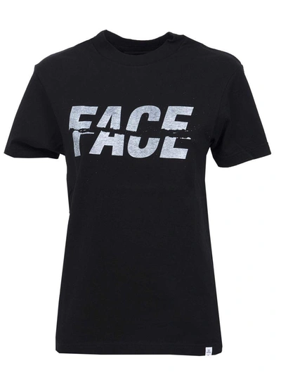 Shop Facetasm Logo Print T-shirt In Blak Nero