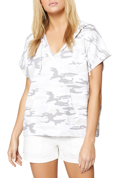 Shop Sanctuary Bahia Short Sleeve Hoodie In White Camo