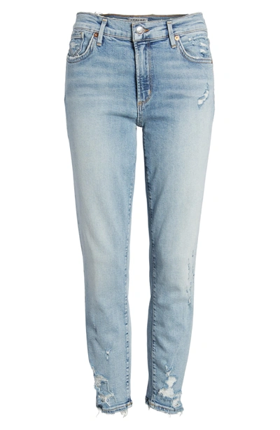 Shop Agolde Sophie Distressed High Waist Crop Skinny Jeans In Vertigo