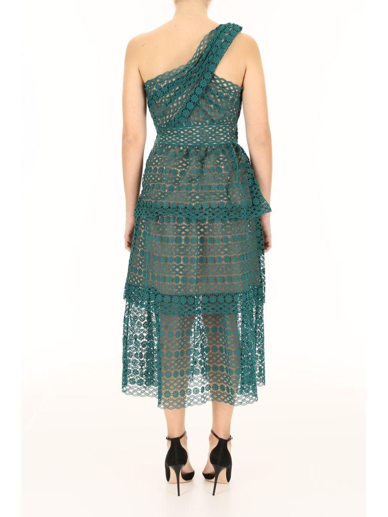 self portrait floral chain guipure dress