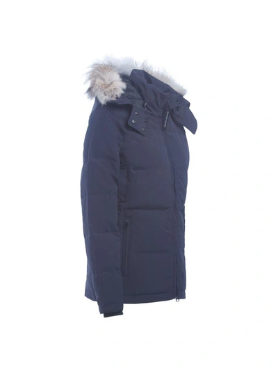Shop Canada Goose Chelsea Blue Parka With Hood