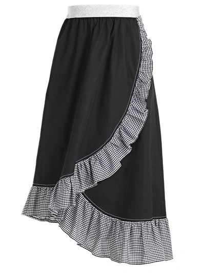 Shop Im Isola Marras Skirt In Nero Bianco Nero