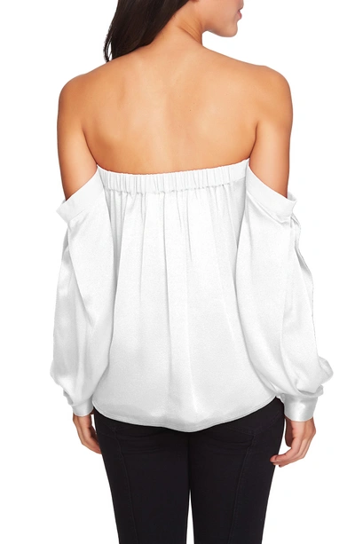 Shop 1.state Off The Shoulder Satin Top In Antique White