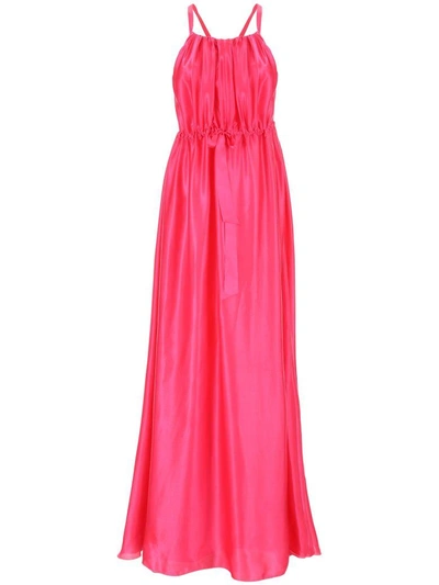 Shop Lanvin Long Silk Dress In Dress (fuchsia)