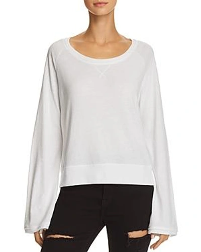 Shop Nation Ltd Marta Bell Sleeve Sweatshirt In White