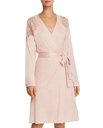Shop Hanro Fleur Robe In Rose