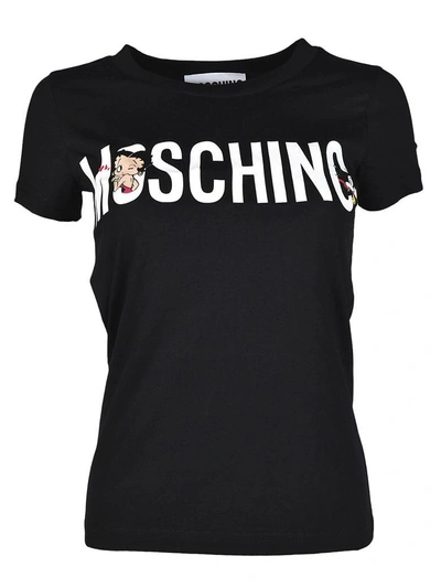 Shop Moschino Betty Boop Logo T-shirt In Black