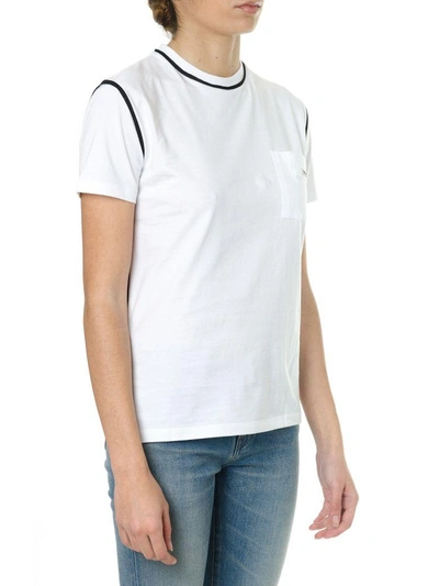 Miu Miu White Classic Logo Patch T-shirt In Cotton | ModeSens