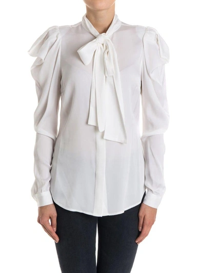 Shop Michael Michael Kors Silk Blend Shirt In White