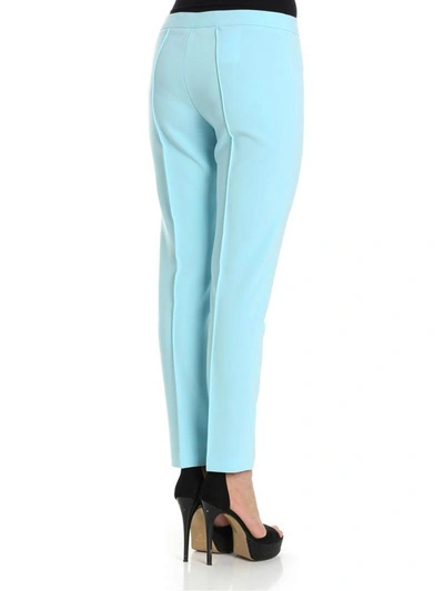 Shop Boutique Moschino Crepe Trousers In Light Blue