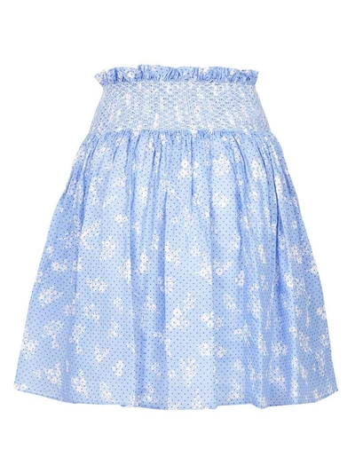 Shop Miu Miu Skirt In Light Blue