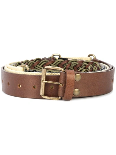 Shop Y/project Segment Buckled Belt In Nude & Neutrals