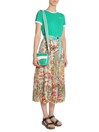 Shop Red Valentino Flower Embroidered Skirt In Multicolor