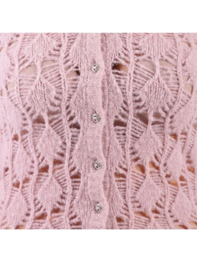 Shop Blugirl Crochet Knit Cardigan In Blush