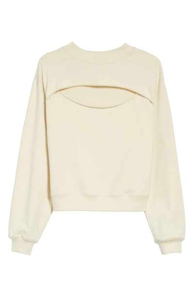 Shop Alexander Wang T Slit Front French Terry Top In Ivory