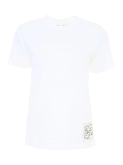 Shop Ganni Global Citizen T-shirt In White|bianco