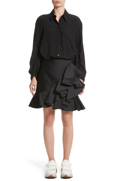 Shop Stella Mccartney Ruffle Mini Skirt In Black