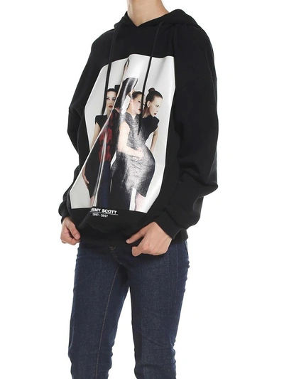 Shop Jeremy Scott Printed Cotton-jersey Hooded Sweatshirt In Nero