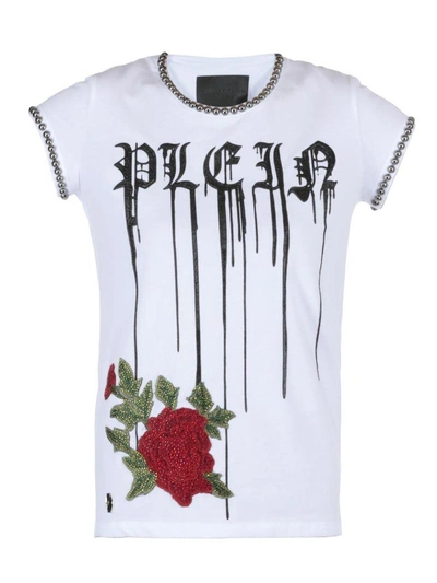 Shop Philipp Plein Cotton T-shirt In White