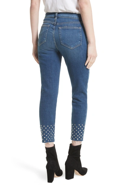 Shop L Agence Anjelique Studded Ankle Skinny Jeans In Indigo