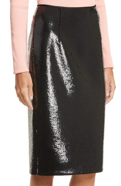 Shop Diane Von Furstenberg Sequin Pencil Skirt In Black