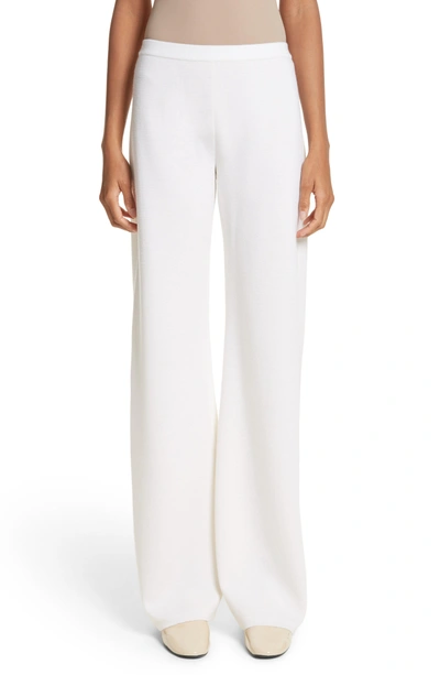 Shop Max Mara Brando Wool Wide Leg Pants In Silk