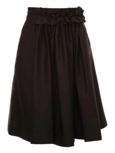 Shop Lanvin Ruffled Skirt In Skirt (black)