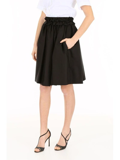 Shop Lanvin Ruffled Skirt In Skirt (black)