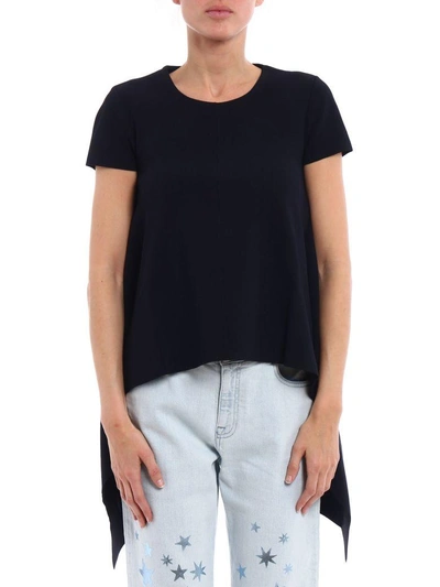 Shop Stella Mccartney Compact Knit Handkerchief Top In Ink