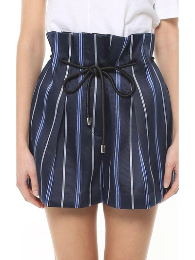 Shop 3.1 Phillip Lim / フィリップ リム Origami Striped-jaquard Shorts In Midnight