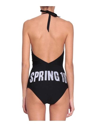 Shop Givenchy One Piece Logo Swimsuit In Nero
