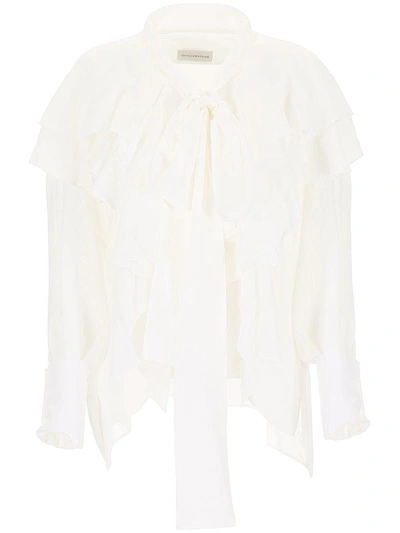 Shop Faith Connexion Silk Blouse In White (white)