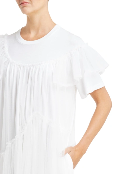 Shop Simone Rocha Long Jersey & Tulle T-shirt Dress In White