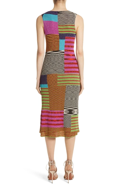 Shop Missoni Metallic Patchwork Stripe Knit Dress In Multi