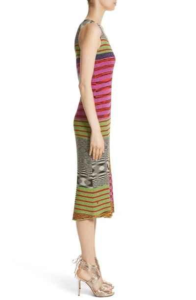 Shop Missoni Metallic Patchwork Stripe Knit Dress In Multi