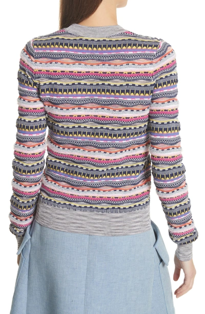 Shop Carven Knit Cotton Blend Sweater In Multicolor