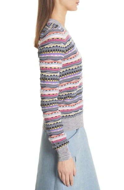 Shop Carven Knit Cotton Blend Sweater In Multicolor