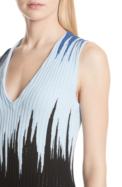 Shop Opening Ceremony Intarsia Ribbed Body-con Dress In Blue Multi