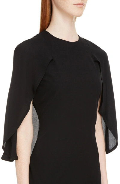 Shop Givenchy Chiffon Cape Silk Georgette Dress In Black