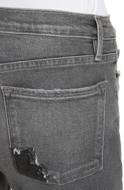 Shop Frame Le Garcon Ripped Released Hem Slim Jeans In Stockcross