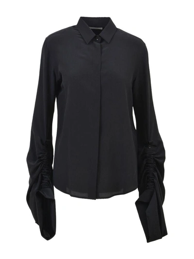 Shop Saint Laurent Maxi Sleeve Shirt In Black