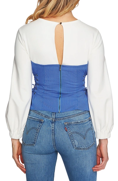 Shop 1.state Lace-up Corset Top In Blue Bonnet