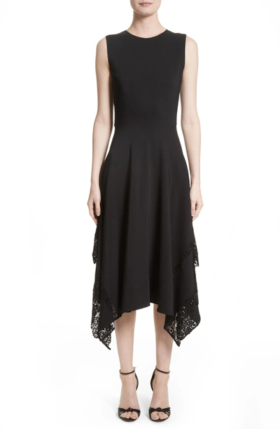 Shop Altuzarra Lace Hem Midi Dress In Black
